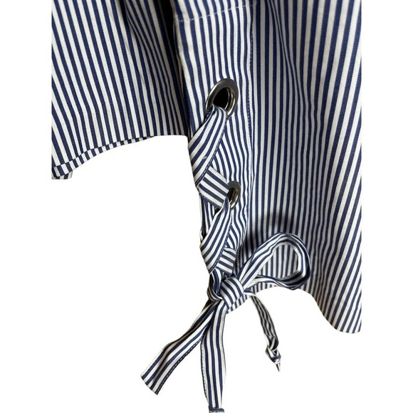 Banana Republic Top, Oversized, Blue and White Stripes, Size XL - Picture 3 of 5